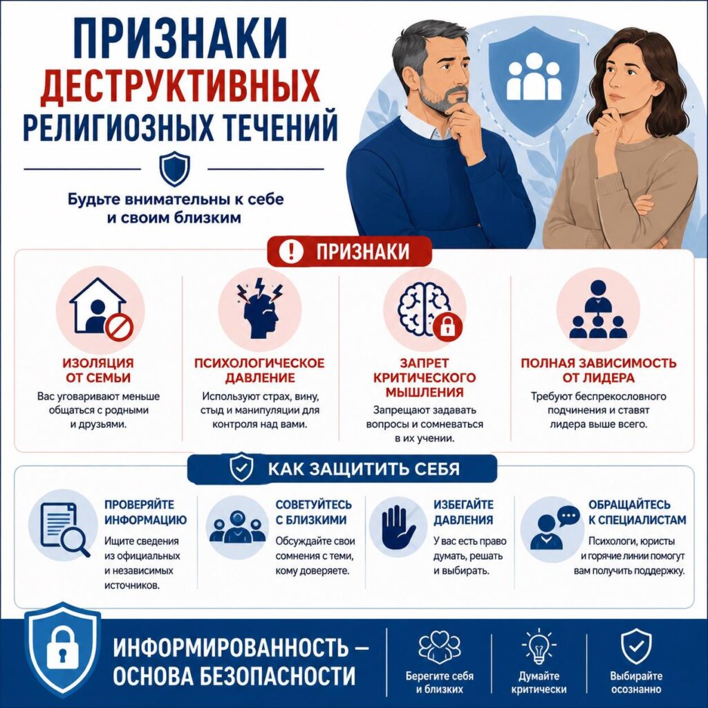 Признаки деструктивных религиозных течений